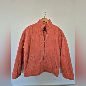 Gap Cotton Quilted Jacket In Peach Medium